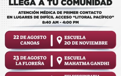 GOBIERNO DE MANZANILLO Y MARINA LLEVARÁN JORNADAS DE SALUD A CANOAS, LA FLOREÑA Y LA CENTRAL
