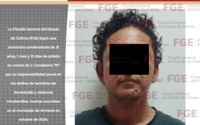 FGE OBTIENE SENTENCIA DE MÁS DE 31 AÑOS DE PRISIÓN CONTRA UN HOMBRE POR TENTATIVA DE FEMINICIDIO Y VIOLENCIA INTRAFAMILIAR EN ARMERÍA