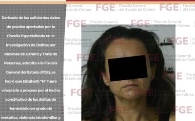 ‎‎MUJER ES VINCULADA A PROCESO POR TENTATIVA DE FEMINICIDIO, VIOLENCIA INTRAFAMILIAR Y LESIONES EN AGRAVIO DE TRES MENORES DE EDAD