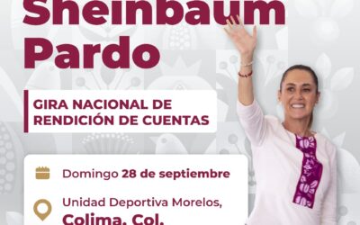 PRESIDENTA CLAUDIA SHEINBAUM REALIZARÁ SU QUINTA VISITA AL ESTADO DE COLIMA, ESTE DOMINGO