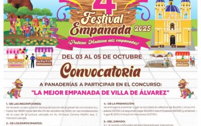 CONVOCAN AL CONCURSO “LA MEJOR EMPANADA DE VILLA DE ÁLVAREZ”