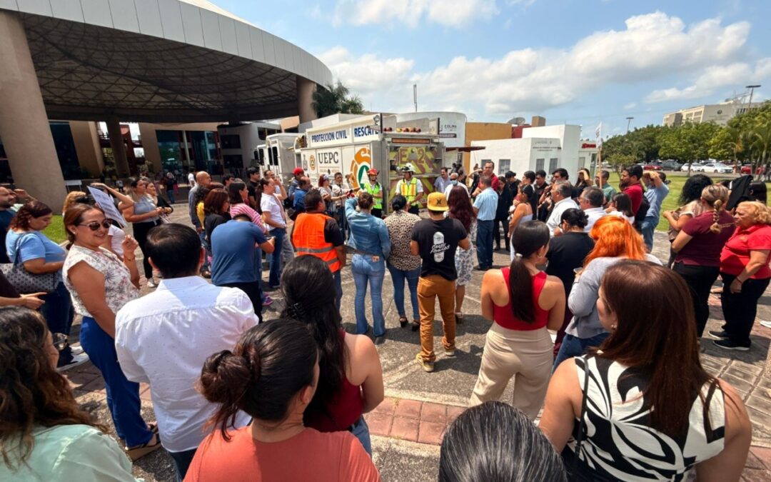 MULTITUDINARIA PARTICIPACIÓN DE COLIMENSES EN SIMULACRO NACIONAL 2025, DESTACA UEPC