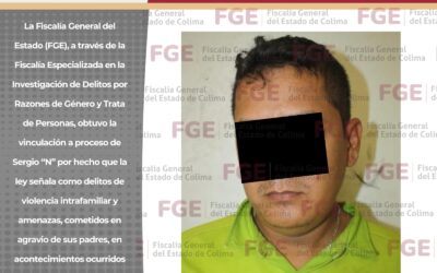 VINCULAN A PROCESO A HOMBRE POR VIOLENCIA INTRAFAMILIAR  Y AMENAZAS EN AGRAVIO DE SUS PADRES