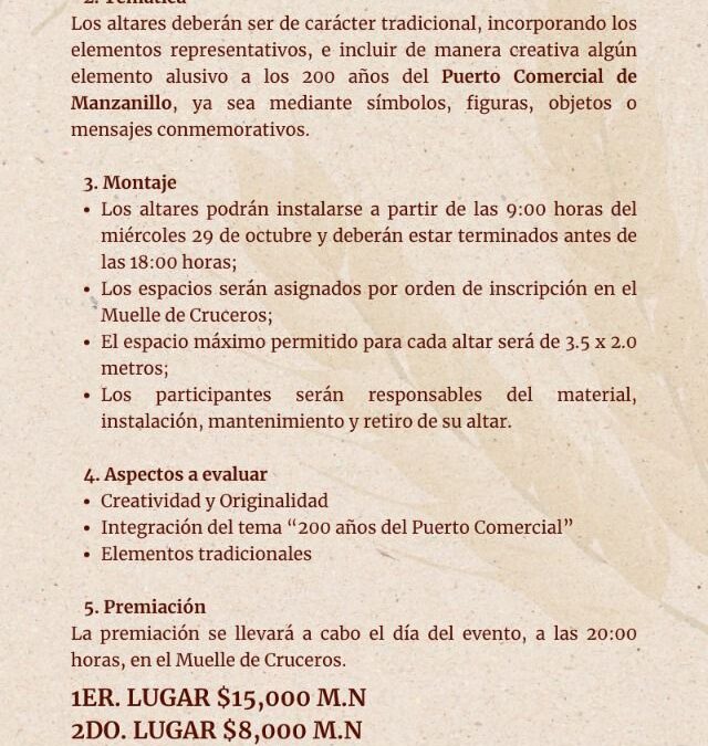 HABRÁ CONCURSO DE ALTARES DE MUERTOS ENTRE EMPRESAS PORTUARIAS