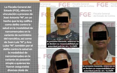VINCULAN A PROCESO A TRES PRESUNTOS RESPONSABLES DEL DELITO CONTRA LA SALUD: FGE