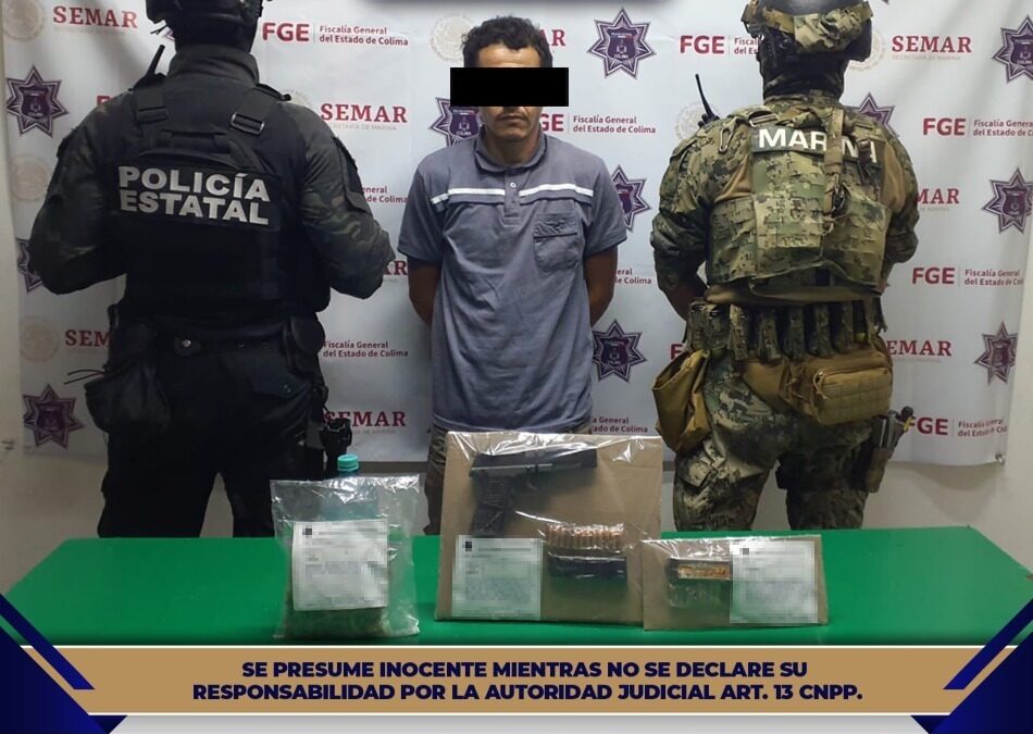 POLICÍA ESTATAL DE COLIMA DETIENE A SUJETO POR PRESUNTA PARTICIPACIÓN EN DOS DELITOS