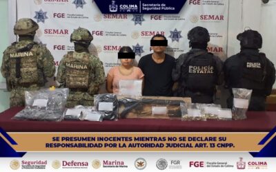 DETIENEN A MUJER Y HOMBRE EN POSESIÓN DE DROGA Y ARMA DE FUEGO EN OPERATIVO