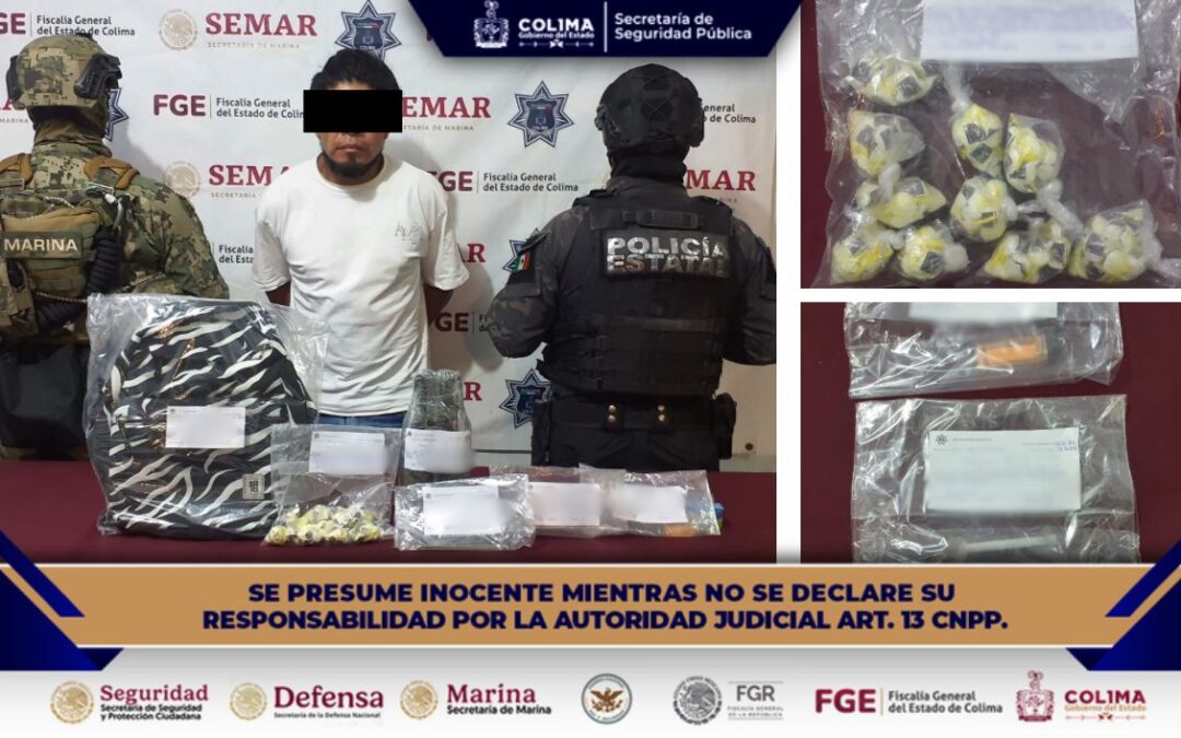 OTRA CAPTURA DE UN SUJETO QUE PORTABA 200 DOSIS DE DROGA EN VILLA DE ÁLVAREZ