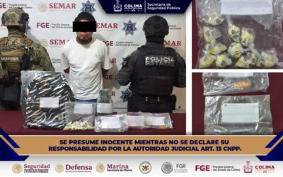 OTRA CAPTURA DE UN SUJETO QUE PORTABA 200 DOSIS DE DROGA EN VILLA DE ÁLVAREZ