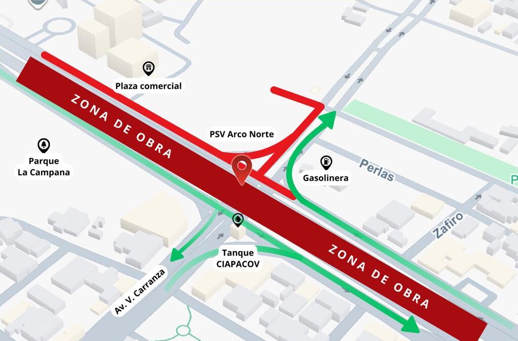 ESTE MIÉRCOLES INICIAN CIERRES NOCTURNOS TEMPORALES EN CONSTRUCCIÓN DEL ARCO NORTE