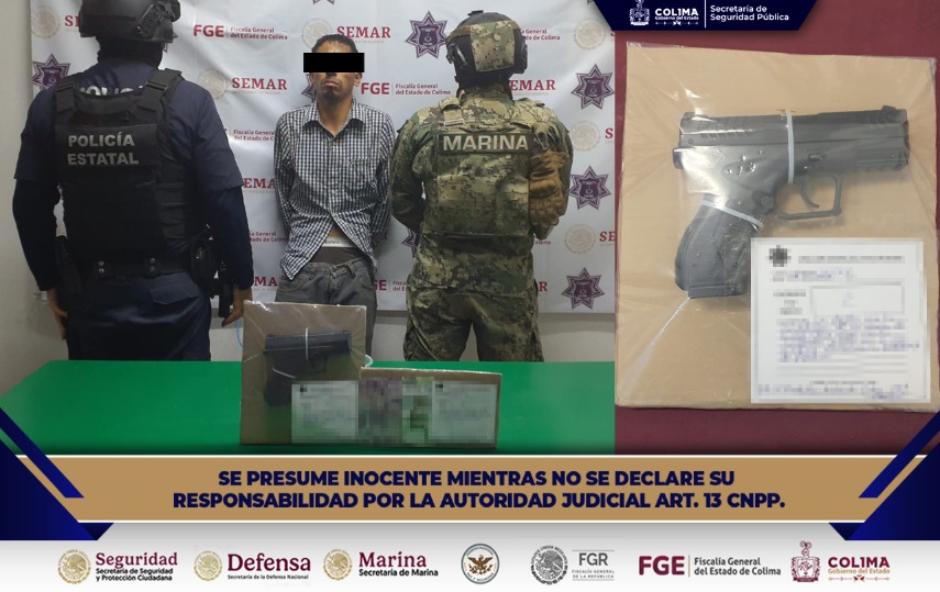 SSP: POLICÍA ESTATAL DE COLIMA DETIENE A SUJETO POR ROBO CON VIOLENCIA Y PORTACIÓN DE ARMA DE FUEGO