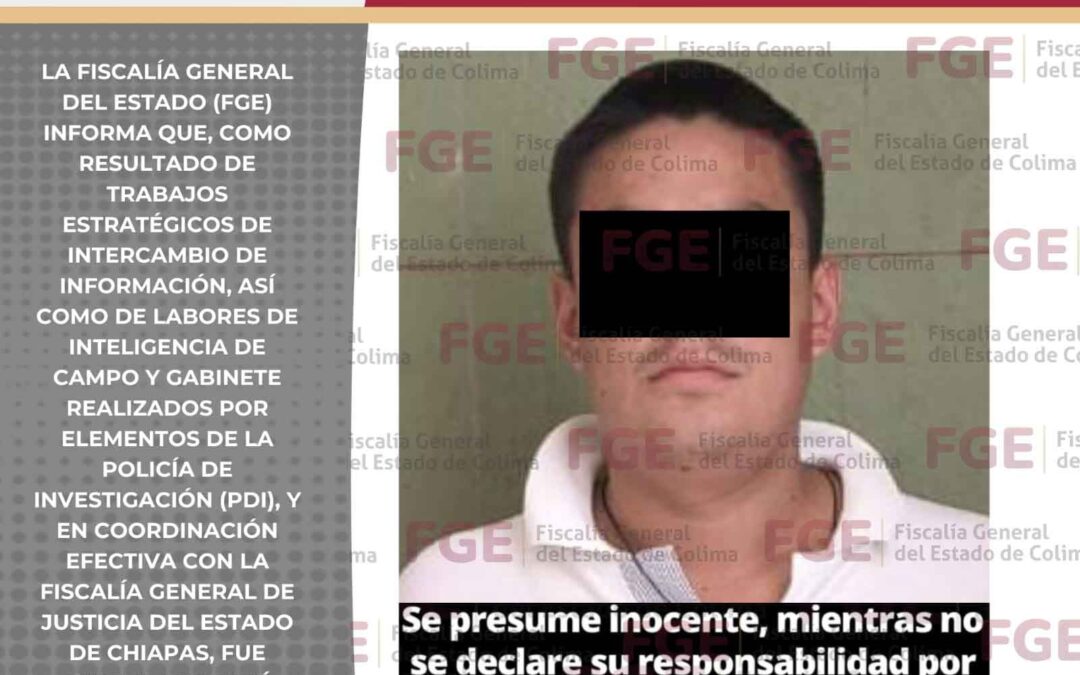 LA FGE DETIENE A SUJETO CON CUATRO ÓRDENES DE APREHENSIÓN POR HOMICIDIO CALIFICADO Y DESAPARICIÓN DE PERSONAS