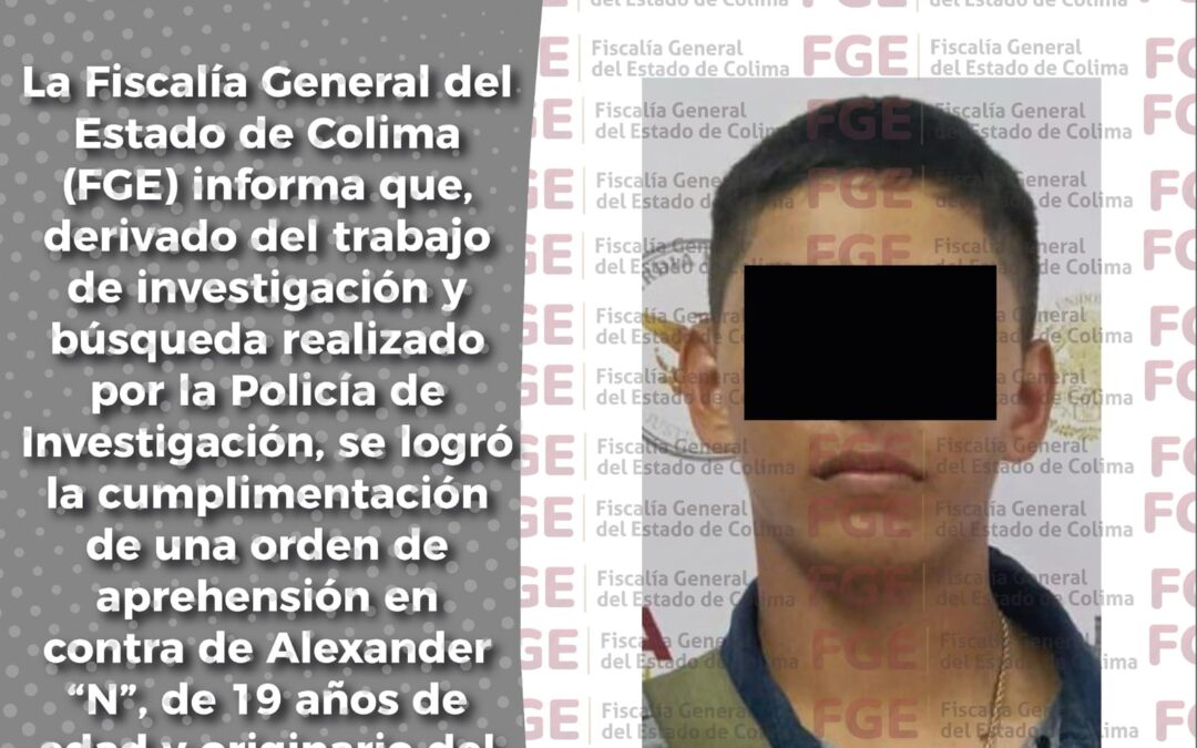 CUMPLIMENTA LA FGE ORDEN DE APREHENSIÓN POR EL DELITO DE ABUSO SEXUAL