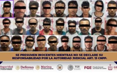 POLICÍA ESTATAL IMPLEMENTA ‘OPERACIÓN COLIMAN’ CON 35 DETENIDOS Y ASEGURAMIENTOS RELEVANTES