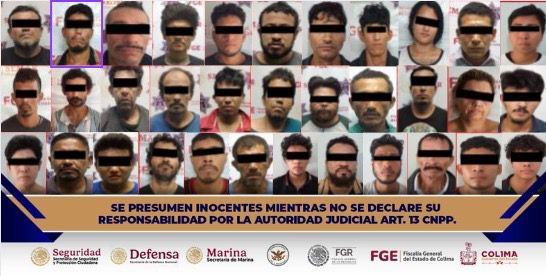POLICÍA ESTATAL IMPLEMENTA ‘OPERACIÓN COLIMAN’ CON 35 DETENIDOS Y ASEGURAMIENTOS RELEVANTES