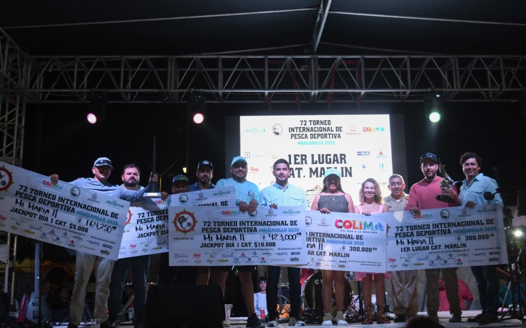 CON MÁS DE 2MDP EN PREMIOS CONCLUYE TORNEO INTERNACIONAL DE PESCA DEPORTIVA EN MANZANILLO