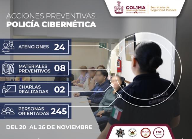 POLICÍA CIBERNÉTICA COLIMA BRINDA 24 ATENCIONES PARA PREVENIR DELITOS DIGITALES