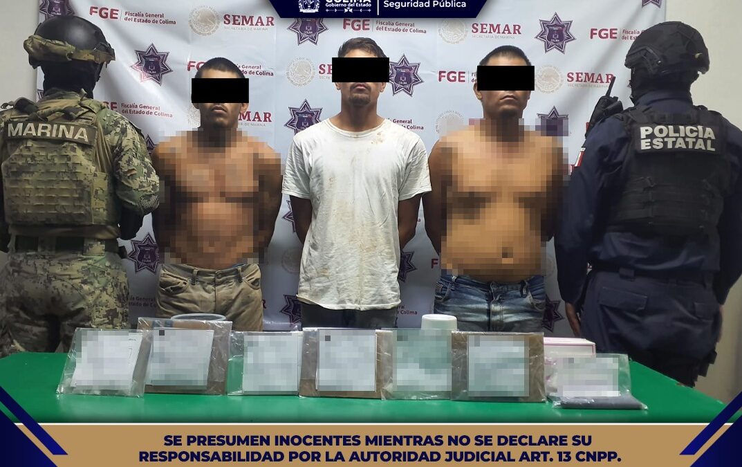 POLICÍA ESTATAL DE COLIMA DETIENE A 3 PRESUNTOS GENERADORES DE DELITOS PATRIMONIALES