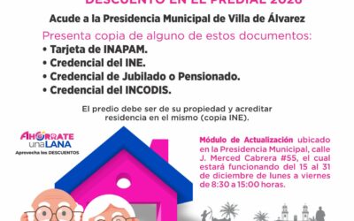 INICIÓ CAMPAÑA PARA MANTENER DESCUENTO DEL 50 % EN PREDIAL EN VDEA