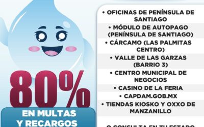 CAPDAM INFORMA QUE SERÁN ÚLTIMOS DÍAS DEL 80% DE DESCUENTO EN MULTAS Y RECARGOS POR FALTA DE PAGO