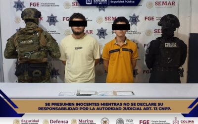 ‎POLICÍA ESTATAL DE COLIMA DETIENE A DOS MASCULINOS POR DELITOS CONTRA LA SALUD