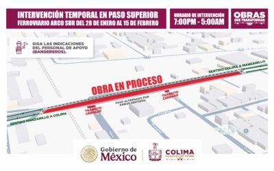 ANUNCIA SEIDUM CIERRE INTERMITENTES EN PASO DEL ARCO SUR DESDE HOY Y HASTA EL 15 DE FEBRERO