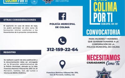 CONVOCATORIA PARA INTEGRARSE A LA POLICÍA MUNICIPAL DE COLIMA