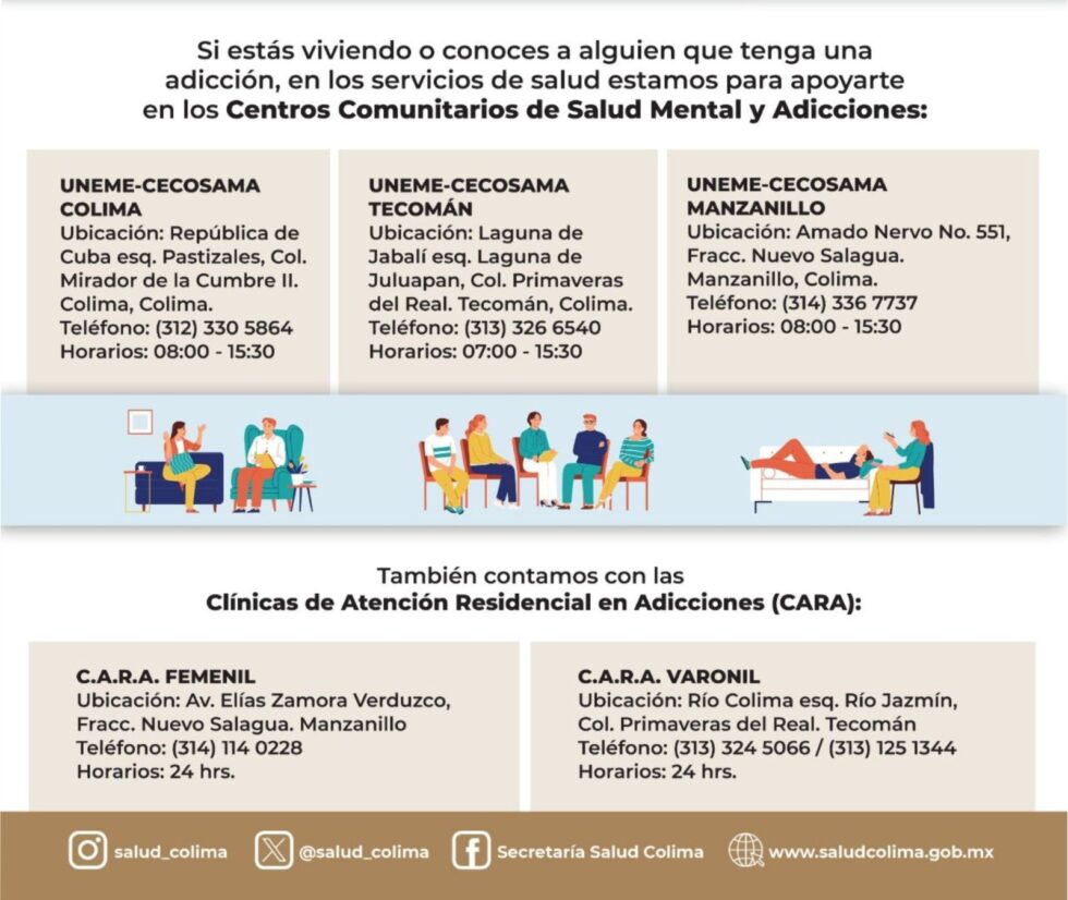 CENTROS COMUNITARIOS DE SALUD MENTAL Y ADICCIONES EN COLIMA BRINDAN ...