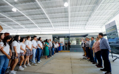 ENTREGA RECTOR NUEVO DOMO METÁLICO PARA BENEFICIAR A LOS BACHILLERATOS 4 Y 16 DE VILLA DE ÁLVAREZ