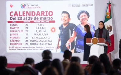 ANUNCIAN DEL 23 AL 29 DE MARZO REGISTRO A LA PENSIÓN PARA PERSONA CON DISCAPACIDAD