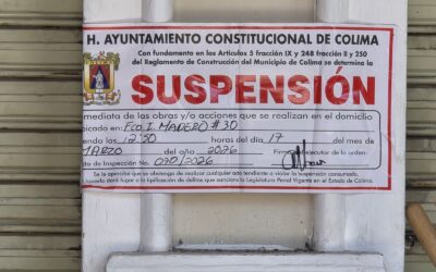 INFORMA AYUNTAMIENTO CAPITALINO SUSPENSIÓN DE OBRA EN NEGOCIO DE PORTALES DEL CENTRO