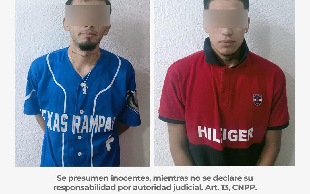 OPERATIVO DE PREVENCIÓN PERMITE CAPTURA DE DOS HOMBRES Y ASEGURAMIENTO DE ARMAS, EN VILLA DE ÁLVAREZ