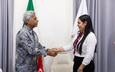 RECIBE INDIRA VIZCAÍNO A EMBAJADORA DE SINGAPUR EN MÉXICO PARA FORTALECER RELACIÓN CON COLIMA