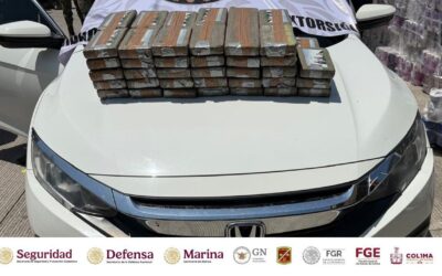 ASEGURAN PERSONAL DE SEGURIDAD Y MILITAR 65 KILOS DE COCAÍNA EN TECOMÁN