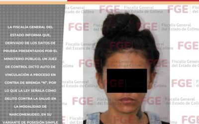 VINCULAN A PROCESO A MUJER POR NARCOMENUDEO EN MANZANILLO