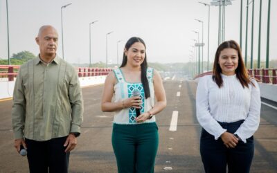 INAUGURA INDIRA VIZCAÍNO Y TITULAR SICT PUENTE «EPITACIA ZAMORA TEODORO», EN ENLACE CON PRESIDENTA CLAUDIA SHEINBAUM