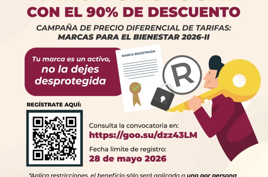 IMPULSA GOBIERNO DLE ESTADO E IMPI REGISTRO DE MARCAS CON HASTA 90% DE DESCUENTO