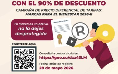 IMPULSA GOBIERNO DLE ESTADO E IMPI REGISTRO DE MARCAS CON HASTA 90% DE DESCUENTO