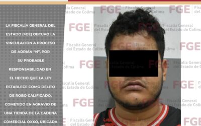 PRISIÓN PREVENTIVA PARA HOMBRE POR ROBO CALIFICADO A TIENDA DE CONVENIENCIA EN COLIMA