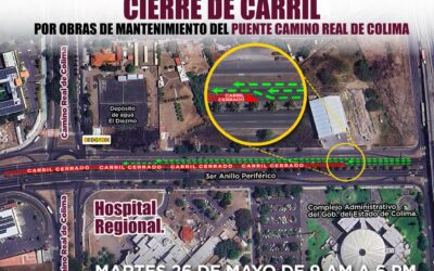 SEIDUM INFORMA CIERRE PARCIAL DE CARRIL POR TRABAJOS DE MANTENIMIENTO EN EL PUENTE CAMINO REAL