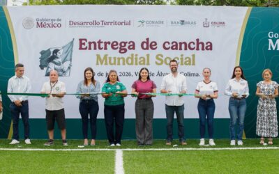 INDIRA VIZCAÍNO Y SEDATU ENTREGAN CANCHA SINTÉTICA DE FUTBOL EN LA UNIDAD DE LA VILLA
