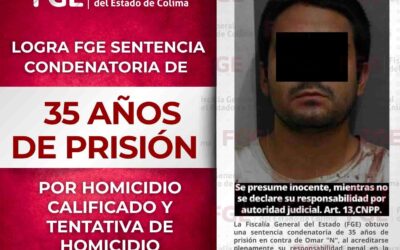 LOGRA FISCALÍA GENERAL DEL ESTADO SENTENCIA CONDENATORIA DE 35 AÑOS DE PRISION POR HOMICIDIO CALIFICADO Y TENTATIVA DE HOMICIDIO CALIFICADO