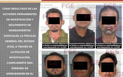 FGE CUMPLIMENTA 6 ÓRDENES DE APREHENSIÓN POR DIVERSOS DELITOS
