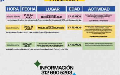 ABRE INSCRIPCIONES EL AYUNTAMIENTO DE COLIMA PARA SUS CURSOS DE VERANO 2026