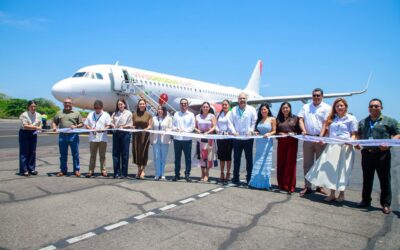GOBERNADORA INDIRA VIZCAÍNO RECIBE EL PRIMER VUELO AIFA-MANZANILLO DE VIVA AEROBÚS; TRASLADÓ A 163 PASAJEROS