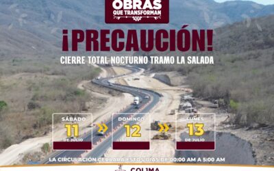 ANTICIPA SEIDUM CIERRE TOTAL NOCTURNO EN LA SALADA ESTE SÁBADO, DOMINGO Y LUNES