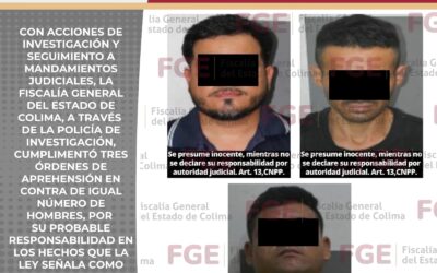 CUMPLIMENTA FGE TRES  ÓRDENES DE APREHENSIÓN POR ROBO CALIFICADO E INCUMPLIMIENTO DE OBLIGACIONES