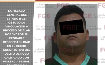 VINCULAN A SUJETO SEÑALADO POR ROBO CON VIOLENCIA A TIENDA DE CONVENIENCIA EN COQUIMATLÁN