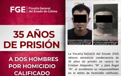 35 AÑOS DE PRISIÓN A DOS HOMBRES POR HOMICIDIO CALIFICADO