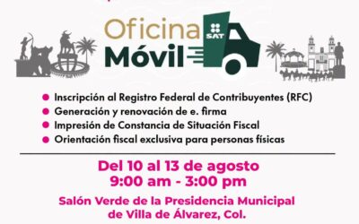 ESTARÁ OFICINA MÓVIL DEL SAT EN LA PRESIDENCIA DE VILLA DE ÁLVAREZ